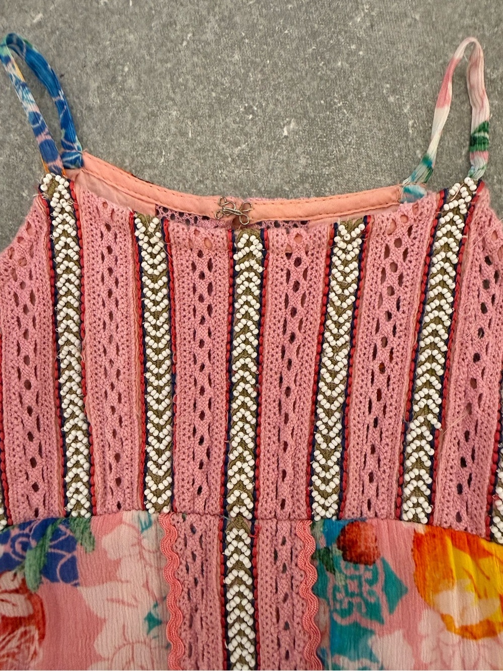 Anthropologie Bhanuni by Jyoti Yuko Halter Maxi Dress Boho Floral Beaded Size 8 - Picture 4 of 16